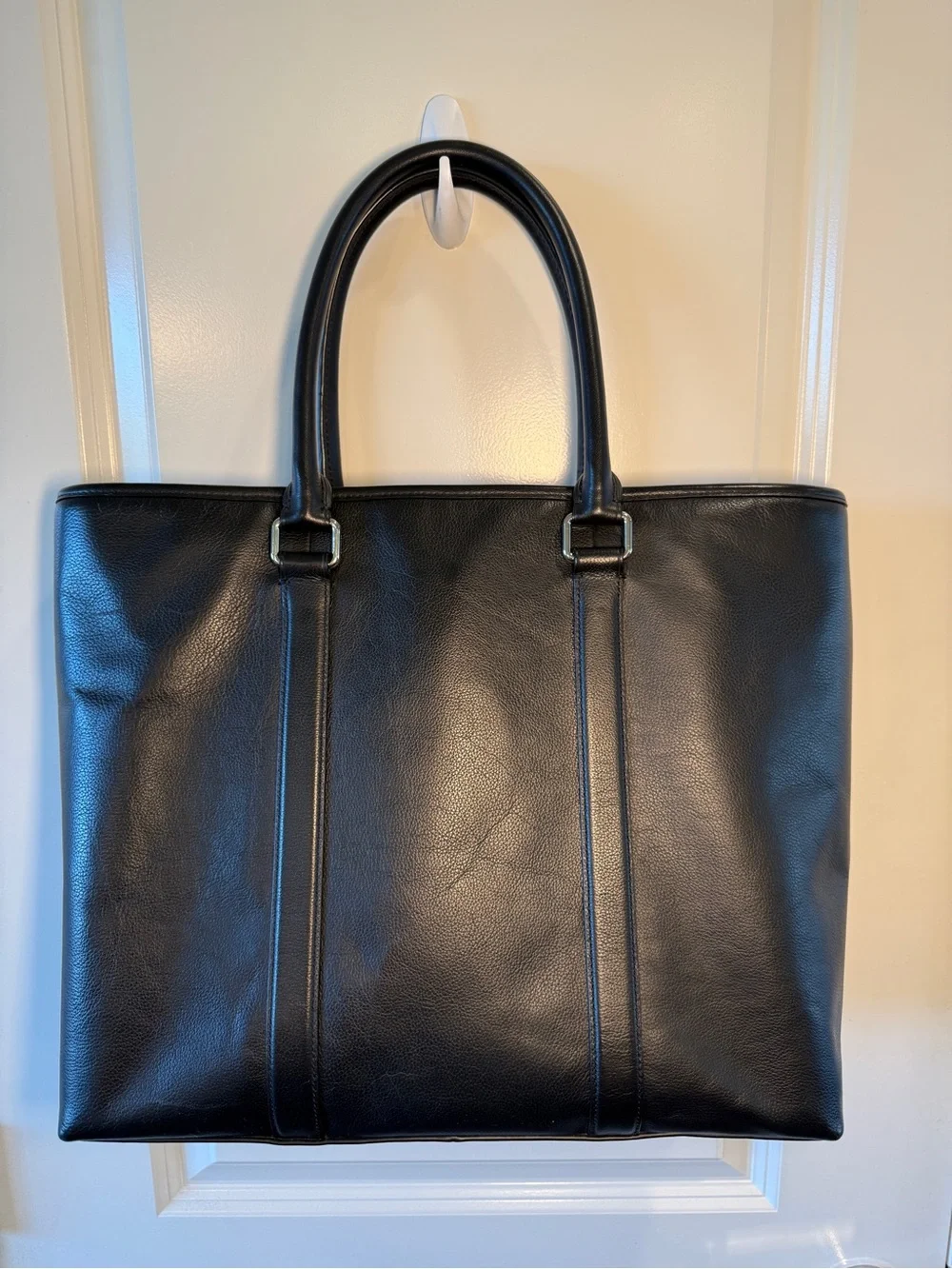 COACH - Black Metropolitan Leather Tote / Briefcase with Silver Hardware